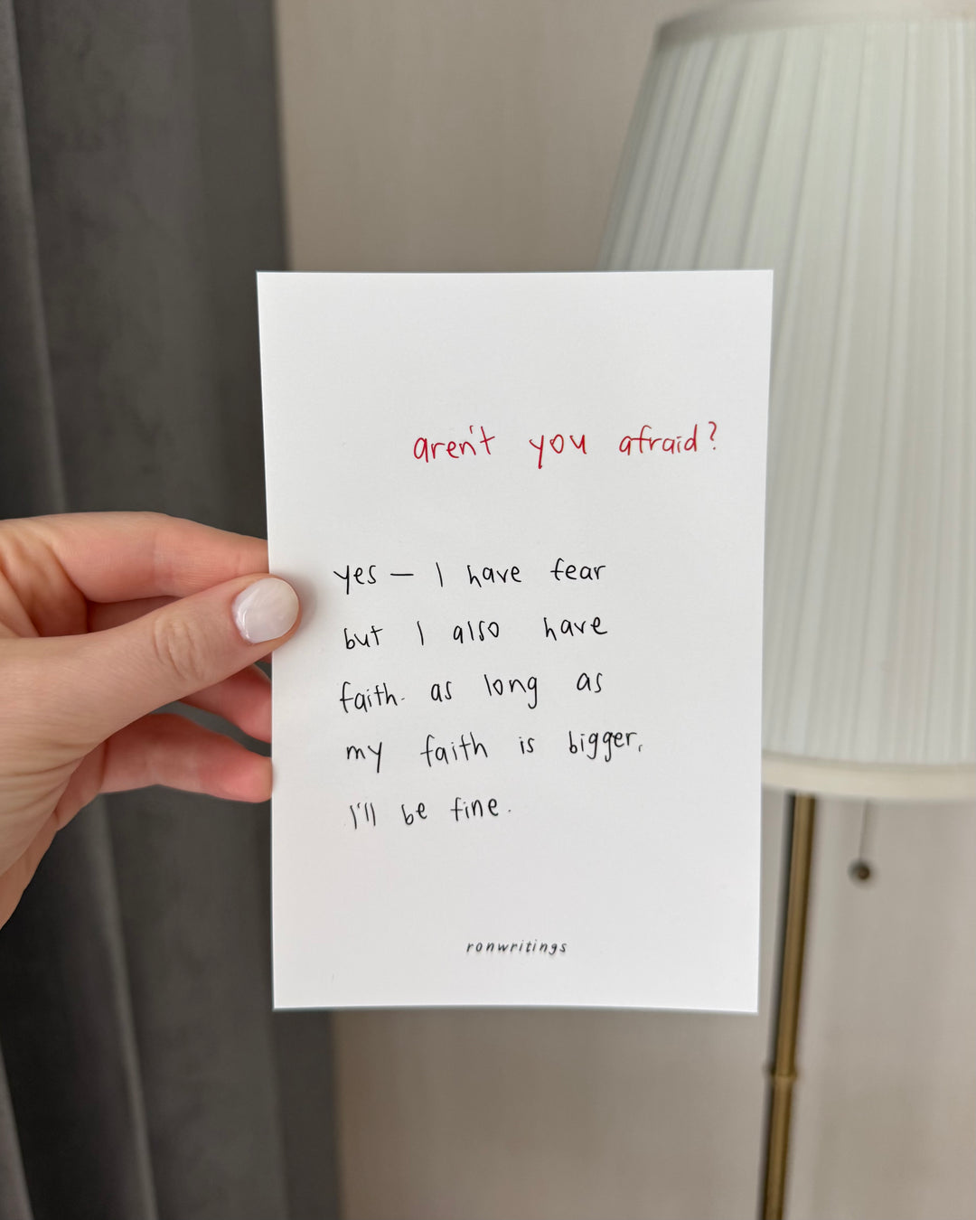 Postcard with personal message (white)